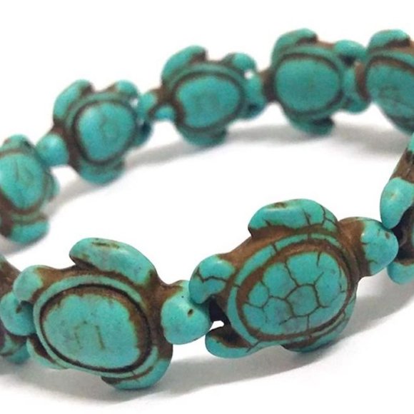 Boutique Jewelry - Handmade Turquoise Sea Turtles Anklet